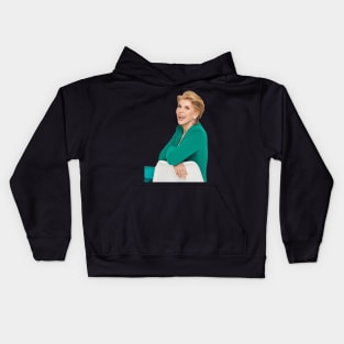 Christine Baranski Laughing in Sea Green Kids Hoodie